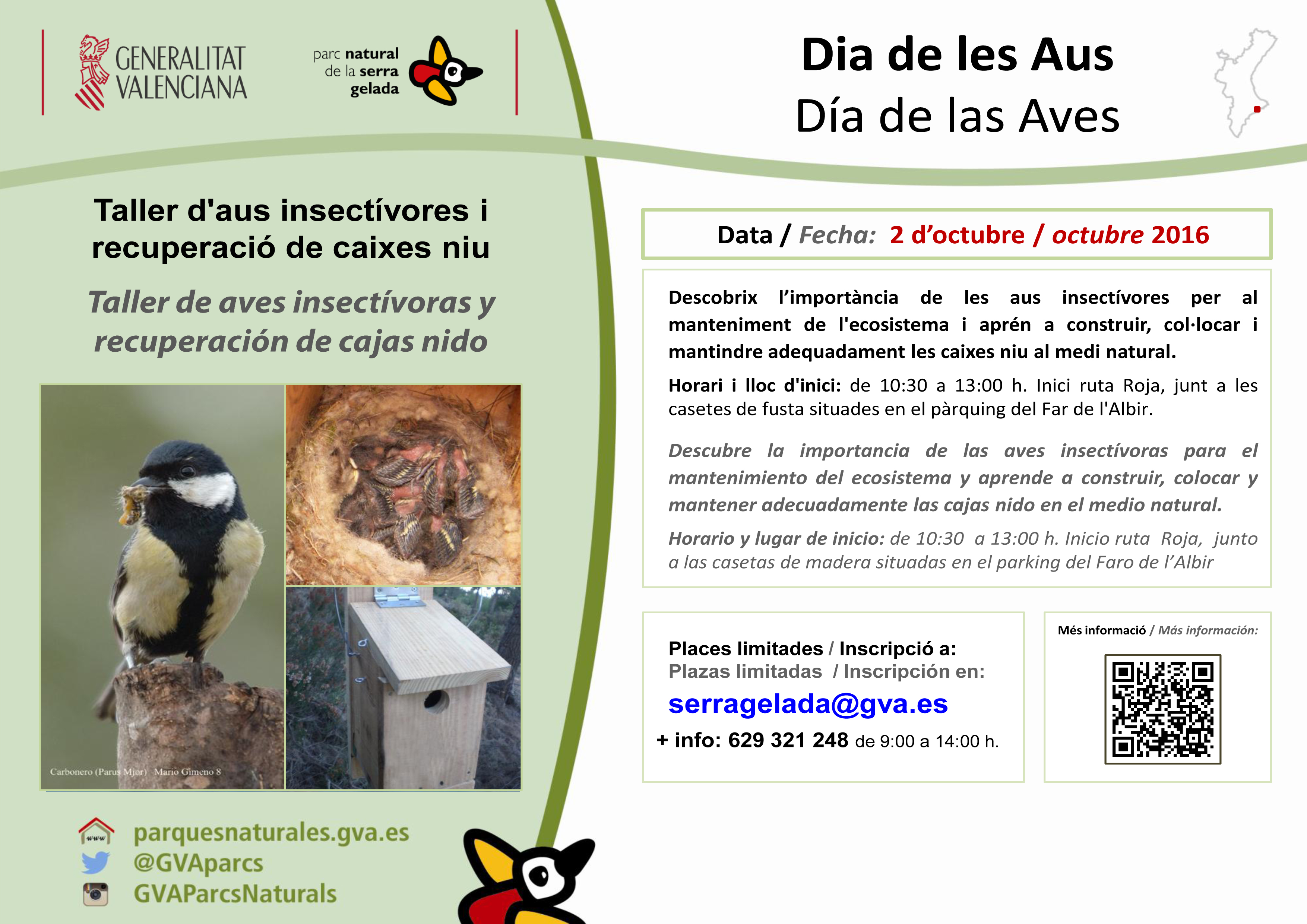 Taller aves insectívoras y recuperación de cajas nido PN Serra - Valenciana